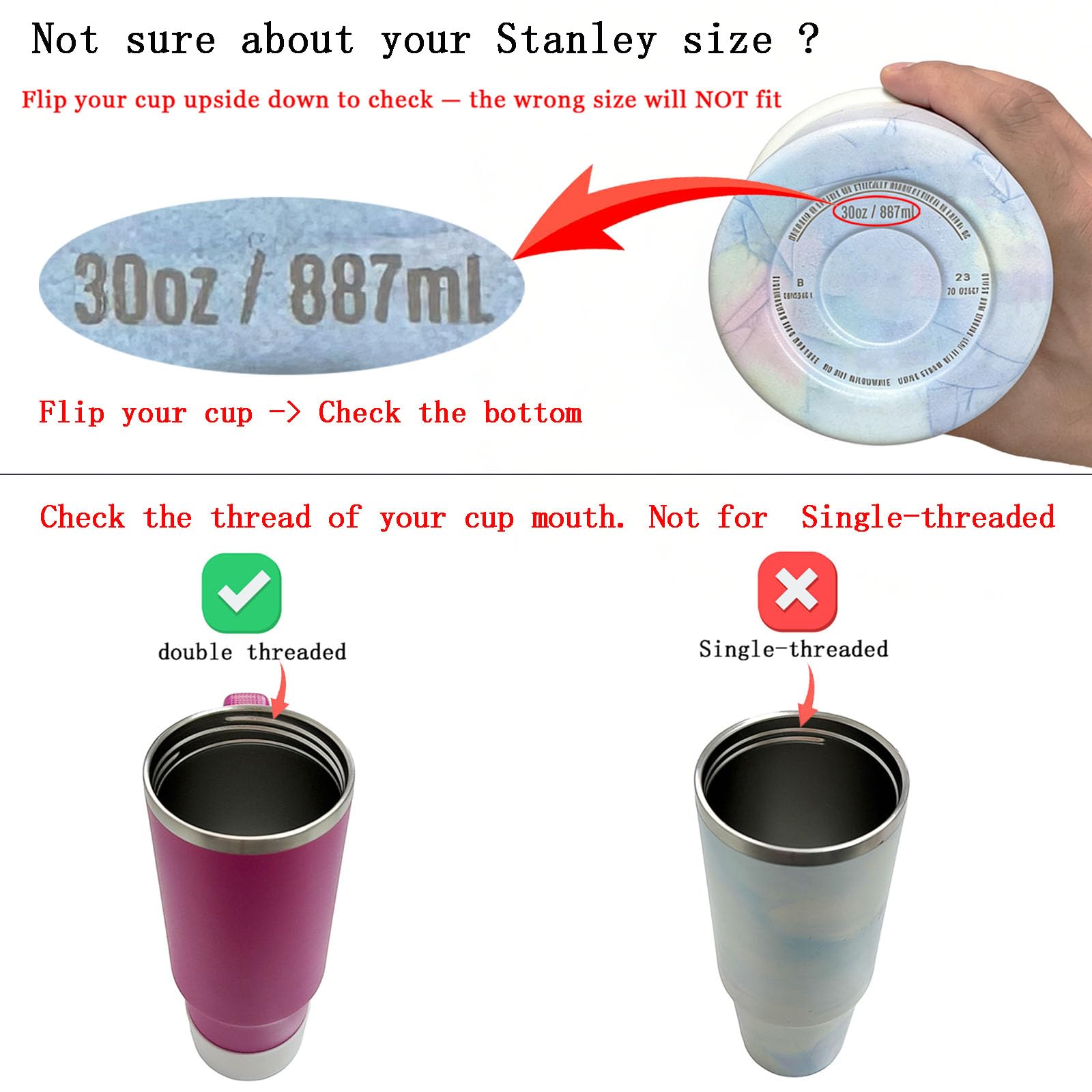 Amazon.com: ANTAND 30oz Flip Straw Leak Proof Lid for Stanley Cup